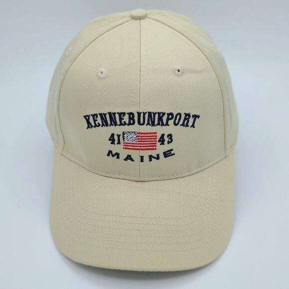Kennebunkport Maine 41 43 President Bush Hat Snapback Beige USA Flag By Saxony - Picture 1 of 7